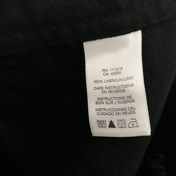 Michael Kors Women's Black Linen Cargo Capri Pants Size 8 Drawstring Hem Beach - Picture 7 of 8